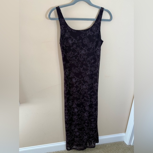 Amy Byer Vintage 90s purple  floral maxi dress size M pheobe from friends - Picture 2 of 8